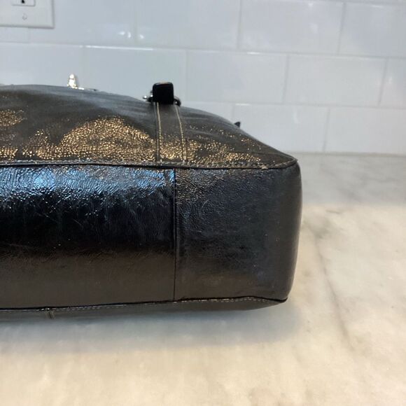 Coach Bag Purse Handbag Chelsea Black Patent Leather Shoulder Bag Pocketbook - Picture 8 of 15